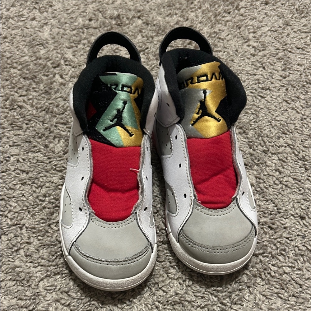 Kids White and Red Sneakers
